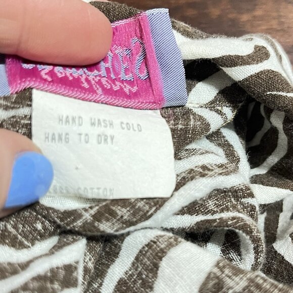 Vtg Zebra Safari Button Shirt Women Large Lagenlook Lightweight Artsy Eclectic - Picture 9 of 11